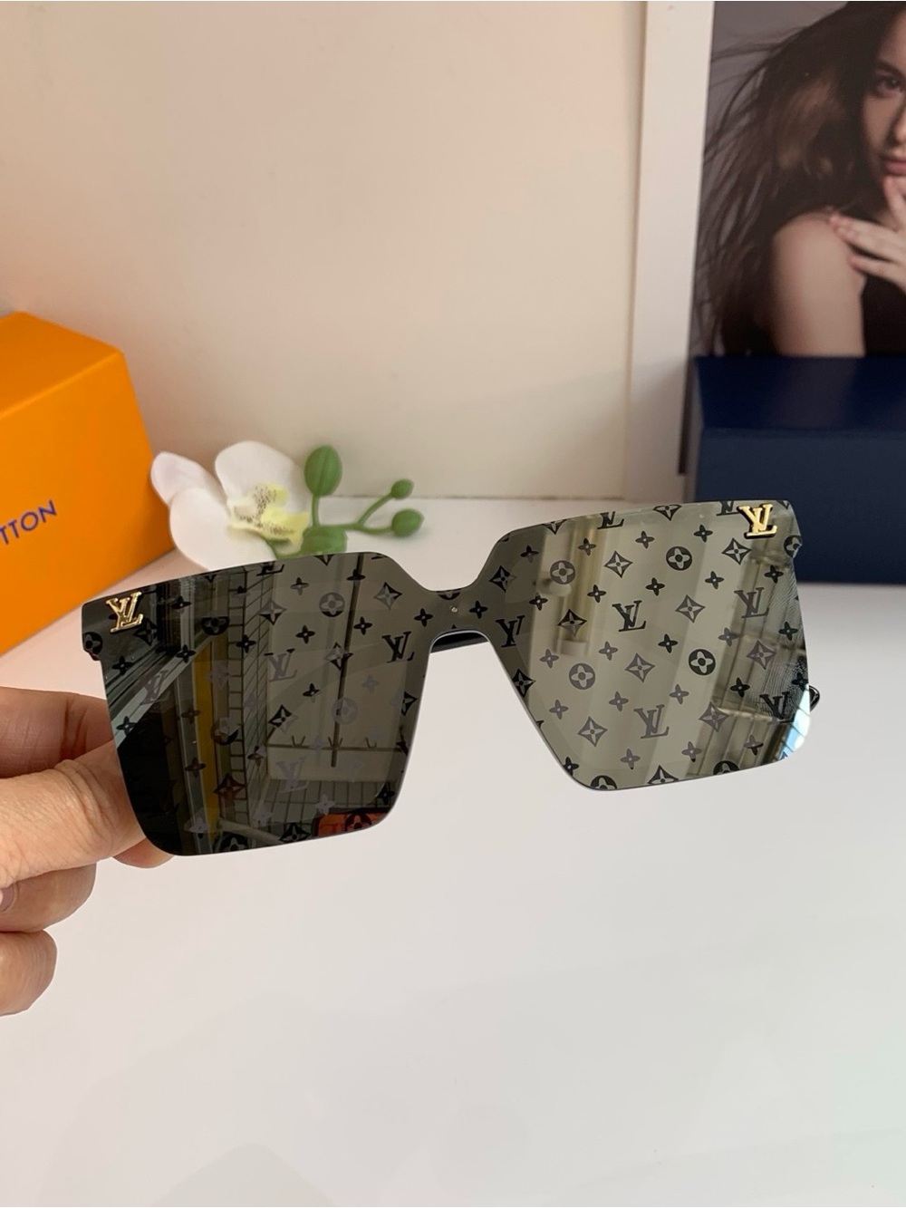 Louis Vuitton Monogram Shield Sunglasses - Smoke Gray with Gold Logos